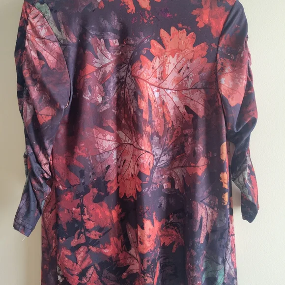 Lily by Firmiana Sheer Modern Camo Leaf Print Open Front Cardigan Size S - Picture 5 of 6